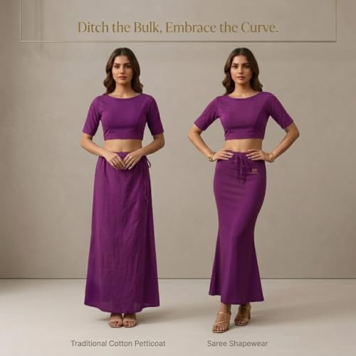 Image of Women's Saree Shapewear - Slim Fit Stretchable Petticoat for Sarees | Comfortable Waistband | Body Shaping Underskirt