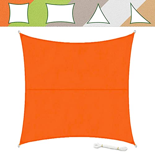 casa pura Sonnensegel 3 x 3 m, Orange - inkl. Befestigungsmaterial - Quadrat - Reißfestes Polyester-Gewebe - Wasserabweisend imprägniert - Sonnenschutz