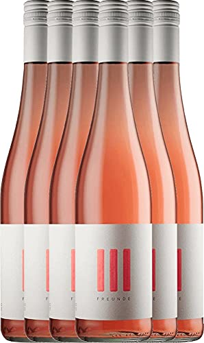 VINELLO 6er Weinpaket Roséwein - Rosé trocken 2021 - Drei Freunde mit VINELLO.weinausgießer | 6 x 0,75 Liter Cover