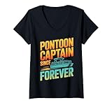 Mujer Pontón Barco Capitán Lake Vacaciones Vela Verano Camiseta Cuello V