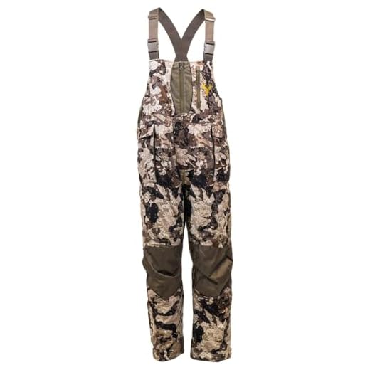 HOT SHOT Men’s Elite Camo Hunting Bib, Veil Cervidae Camo, Waterproof, Insulated, Designed for All Day use, Large