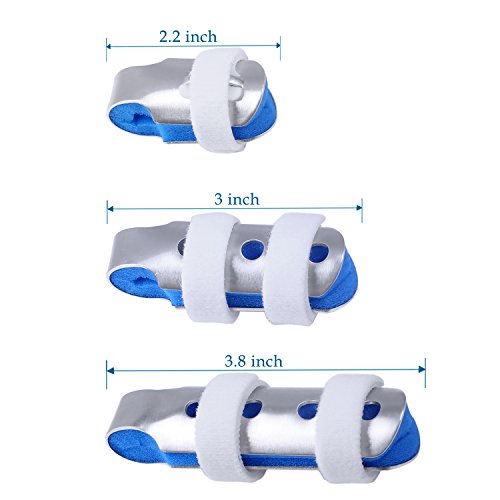 Finger Splints: 3-Size Pack Made For Finger Knuckle Immobilization Of Adults And Children Suffering Pain Sprains Strains Arthritis With Soft Foam Interior Loop Straps And Protective Ventilation Holes #TOP4