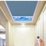 Smart Rechargeable Motorized Skylight Blind - Blue, Energy Efficient Window Covering, Easy Installation, Remote Control, Stylish Home Automation Solution