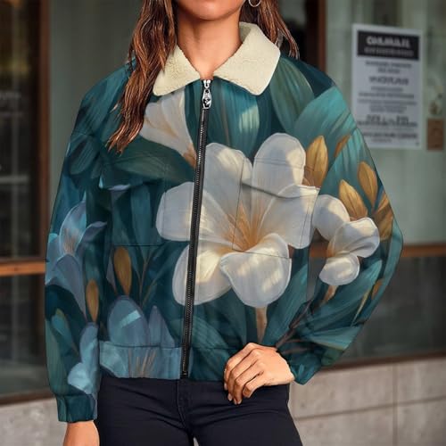 Sweatshirt avec zip plantes exotiques pour balades hivernales confortables