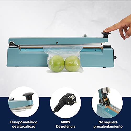 Miniatura 3 de Precifilm Sellador De Bolsas De Plástico - Máquina Selladora Térmica Profesional Con Cortador Para Sellado De Bolsas De Plástico Y Envasado De Alimentos - Selladora De Bolsas Portátil 40 Cm