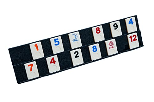 Bello Games New York, Inc. Borough Park Deluxe Rummy Game Set with Large Engraved Numbers in a Black Leatherette Case