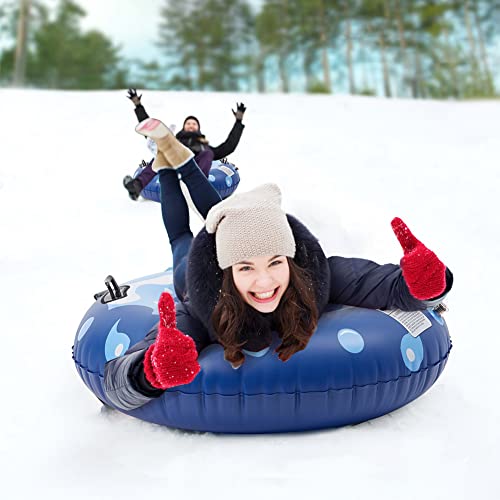Snow Tube,Super Big 47 Inch Inflatable Snow Sled,Thickened Heavy Duty Hard Bottom Sleds For Snow With Handles, Thickening Material Of 0.6Mm For Sledding,Winter Toys For Kids And Adults #TOP6