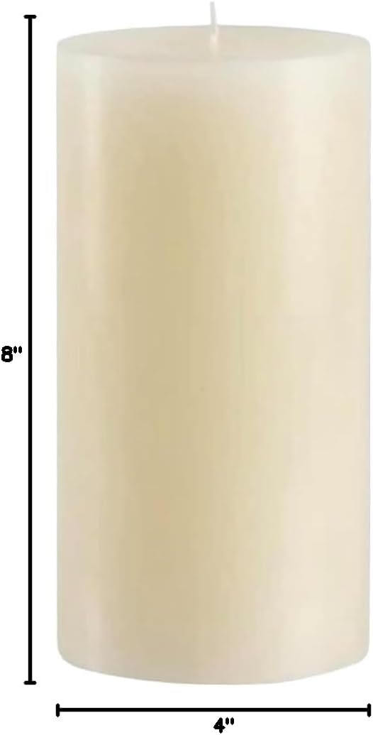 Mister Candle Dripless Vanilla Scented Ivory Pillar Candle, Hand Made Vanilla Pillar Candles with Essential Oils for Home Decor, Premium Wax, 120 Hr Burn Time