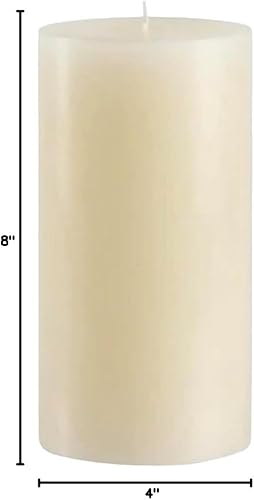 Miniatura 7 de Vela de pilar marfil de lujo de 4 x 8 pulgadas, sin perfume, mechas de algodón, color sólido, hecha a mano, bodas, decoración del hogar,