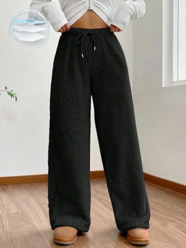 Image of KOTTY Women's Baggy Formal Black Pants | Elegant Straight Fit Trousers for Office & Casual Wear | Trendy High Waist Bottoms