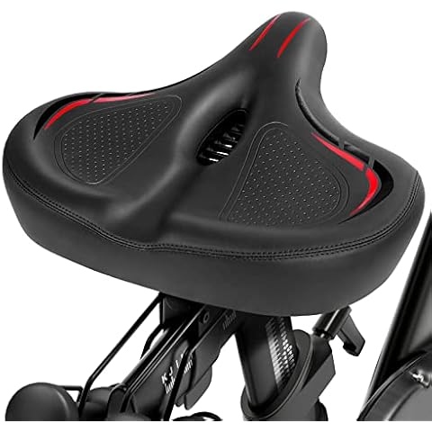 Oversized Comfort Bike Seat, Extra Wide Bike Saddle for Peloton, Exercise or Road Bike, Stationary Exercise Bike Seat Cushion Replacement for Men Women, Accessories for Exercise Bike Cover