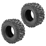 16x8-7 ATV Tires, Off-Road UTV Go-Kart Rubber Wheels, Heavy-Duty Nylon Cord 2PR, Rugged All-Terrain Tire Set for Golf Carts, Lawn Mowers, Small Trucks