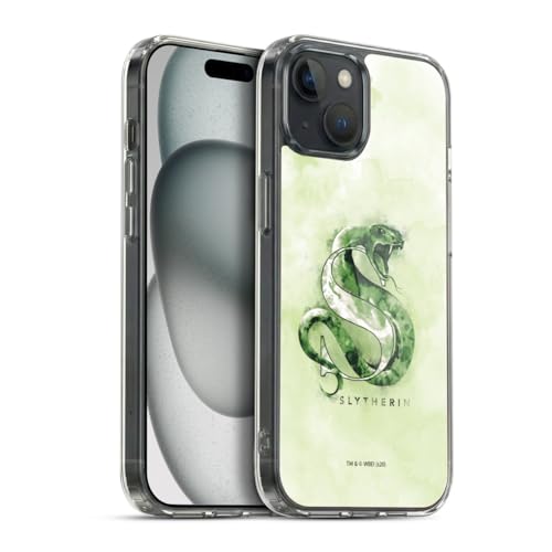 Image of Head Case Designs Officially Licensed Harry Potter Slytherin Deathly Hallows XVI Gel Case [Military Grade Protection] Compatible with Apple iPhone 15 Plus and Compatible with MagSafe