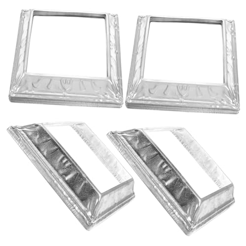 HOMOCONO 4pcs Iron Feet Deck Post Bases Square Base Trim Skirt for Handrail Column Wrap Porch