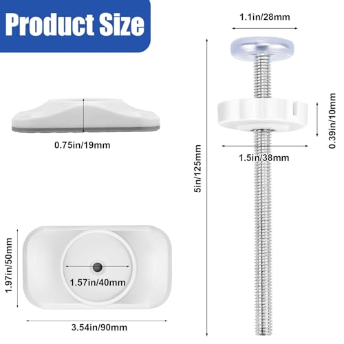 Miniatura 2 de 8uds Kit De Extensión Puerta, 4 Tornillos De Extensión Para Puerta De Bebé Con 4 Protectores De Pared Para Puerta De Bebé Extensor De Puerta Para Bebé Para Instalación A Presión