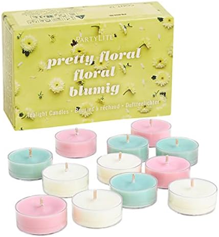PartyLite 12-Piece Tealight Sampler, Fragranced Tea Light Candles Gift Set (Pretty Floral)