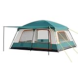 Familienzelt für 4 Personen, Tunnelzelt mit 2 Schlafkabinen und Vorzelt, 10 Min Schnellaufbau, 3000 mm wasserdichtes Campingzelt mit UPF 50+, leichtes Zelt für Familien-Camping und Outdoor (Grün)