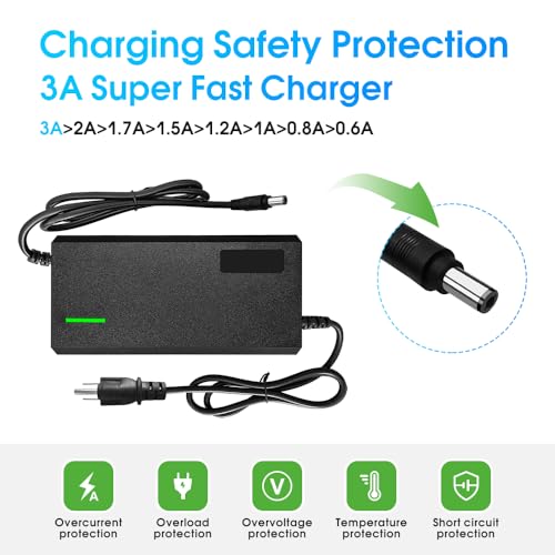 QKDIM 58.8V 3A Charger with 6-in-1 Plug for 52V Lithium Battery Such as Car Truck Lawn Mower Boat Marine Batteries (58.8V3A-(6-in-1 Plug)) by QKDIM - Used condition - Image 4