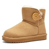 Balabala Water Resistant Girls Snow Boots Winter Boots Warm Kids Snow Boots Boys Snow Boots Faux Fur Suede Hiking Boots