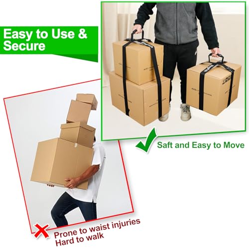 Alças de transporte com alça, pacote com 2 alças de transporte ajustáveis para caixas, alças de tran