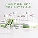 Baby Bottle Brush Set with Drying Rack, Portable Silicone Bottle Cleaner Kit for Bottles, Nipples and Straws, Travel Storage Box for Home and On-The-Go Use（Green）