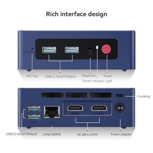 Image of Beelink Mini PC, Mini S12 Pro Intel 12th Gen 4-Core N100(up to 3.4GHz), Mini Computer 16GB DDR4 RAM 500GB SSD, Desktop PC Dual HDMI 4K UHD /Gigabit Ethernet /WiFi6 /BT5.2 /Linux PC(Ubuntu) /HTPC