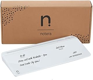 Notera Wedge Small Desktop Glass Whiteboard - Great Desk Organizer and Desk Accessory for Home Or Office - Never Need Sticky Notes Or Note Pads Again (Medium (45cm), Brilliant White)