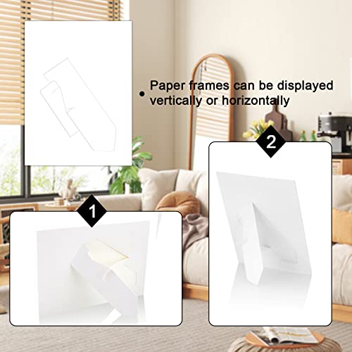 Antnest 5X7 Inch Paper Picture Frames With Easel,White Paper Photo Frame Cards,Diy Cardboard Photo Frame For Family Photos,Artwork,Office,Home Decoration 25Pcs #TOP2