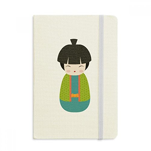 Cahier A5 couverture rigide tissu vert pour écriture fluide et dessin fluide