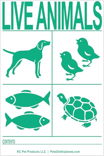 International AIR Transport Travel Live Animal Species Labels 6pk