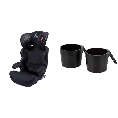 Diono Everett NXT - Asiento elevador de respaldo alto con pestillo rígido, diseño ligero y delgado y portavasos XL para asientos de automóvil Radian