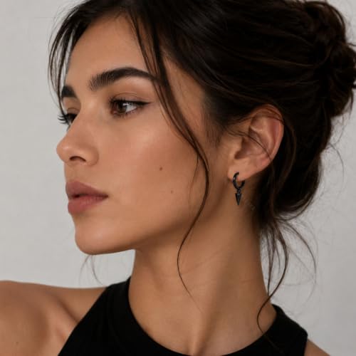 Image of Young & Forever Gift Stainless Steel Hoop Stud Earrings for Men and Boys