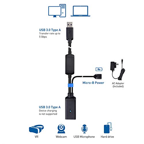 Cable Matters Active Usb Extension Cable 32.8 Ft / 10M (Usb 3.0 Extension Cable Male To Female) Gender Changer With Signal Booster For Oculus Rift S, Htc Vive, Valve Index, Webcam And More #TOP3