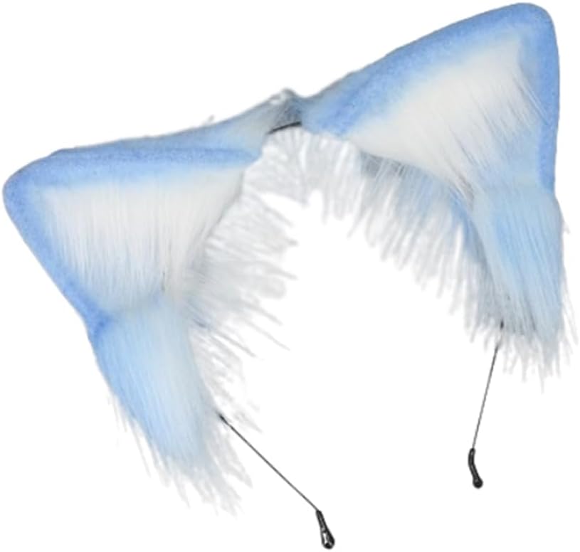 Handmade Cat Fox Wolf Ears Headband Animals Ears Headwear for Christmas Cosplay Costume Accessories
