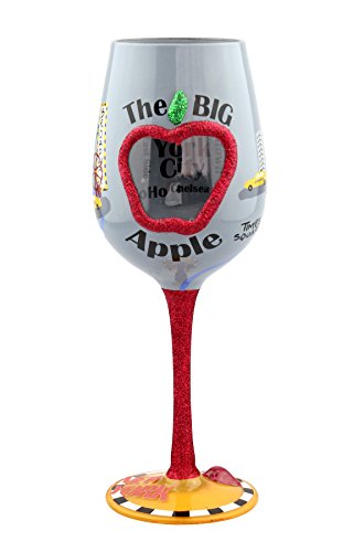 Top Shelf "The Big Apple" New York City Wine Glass ; Decorative Gift Ideas For Friends And Family ; Hand Painted ; For Red Or White Wine #TOP15