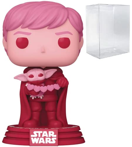POP Star Wars: Valentines - Luke Skywalker & Grogu Funko Pop! Vinyl Figure (Bundled with Compatible Pop Box Protector Case), Multicolored, 3.75 inches