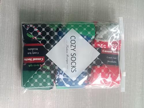 Toes Home Christmas Novelty Funny Socks Mens, 6 Pairs Funky Casual Cotton Socks Fun Patterned Calf Xmas Socks for Men - Image 10