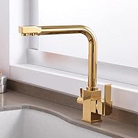 Trinkwasserhahn Gebürstetes Gold – Einhebelmischer Aus Messing Für Küche & Bar