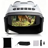 Plyisty Jumelles Numériques 15X avec Appareil Photo, 4K 48MP, Écran Couleur 4 Pouces, Batterie Grande Capacité 10000Mah, Objectif Pivotant À 180 Degrés, Touches Rétroéclairées (avec Une Carte 32 Go)