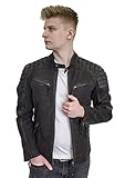 LEDERJACKE Dante 2 - Herren Echt Freizeit weichem Lammleder in Schwarz Nubuk Wildleder (Schwarz, 3XL)