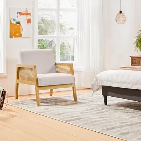 Yaheetech Rattan Tub Armchair with Rubberwood Legs Cover