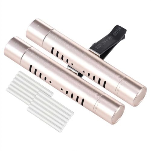 Image of 2 Pcs Car Air Freshener Diffuser Vent Clips with 12 Unscented Refill Sticks, Cylindrical Car Air Freshener for Cars, Office, Kitchen, Bathroom, Pet Houses