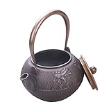 VSDEXR Chinesische Teekanne aus Gusseisen, Ornamente im japanischen Stil, unbeschichtetes Kung-Fu-Teeset, Originale Teekanne aus Eisen, um Tee zuzubereiten, 1,2 l, 40 OZ