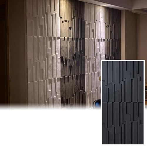 Paneles de pared 3D estriados cubre muros con relieve comedor 2