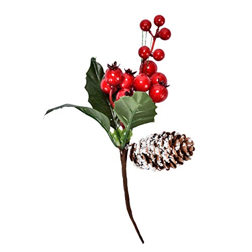 Gift Boutique 12 Red Berry And Pine Cone Christmas Picks With Holly Branches For Holiday Decorations Great Addition To Any Christmas Decor Crafts, Wreath, Garland Or Tree #TOP3