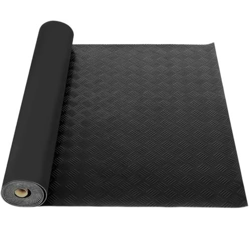 MYOYAY 3.3x16.5FT Garage Rubber Flooring Rolls 1/8in Thick Non-Slip Floor Rubber Mat Rubber Diamond Plate Garage Flooring Parking Mats for Under Car Industry Gym
