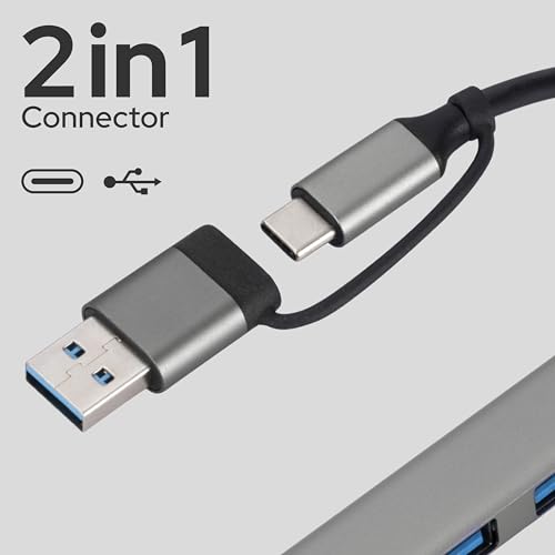 Image of TAG 4-in-1 Type C USB Hub Multiport Adapter, USB Hub with Aluminium Shell, 1 x USB 3.0 & 3 x USB 2.0 for PC, MacBook, Mac mini, iMac, Tablet, and Mobile Phones (HUB A+C)