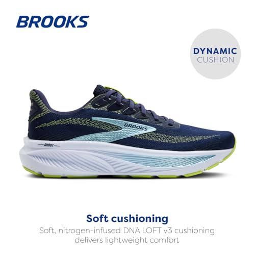Brooks Brooks Men’s Ghost 17 Neutral Running Shoe - Peacoat/Lime/Blue - 15 Medium
