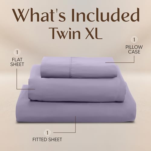Image of Utopia Bedding Twin XL Sheet Set - 3 Piece Bed Sheets for Twin XL Size Bed, Soft and Breathable Microfiber, Includes 1 Fitted Sheet, 1 Flat Sheet and 1 Pillowcase - Oeko Tex (Lavender)