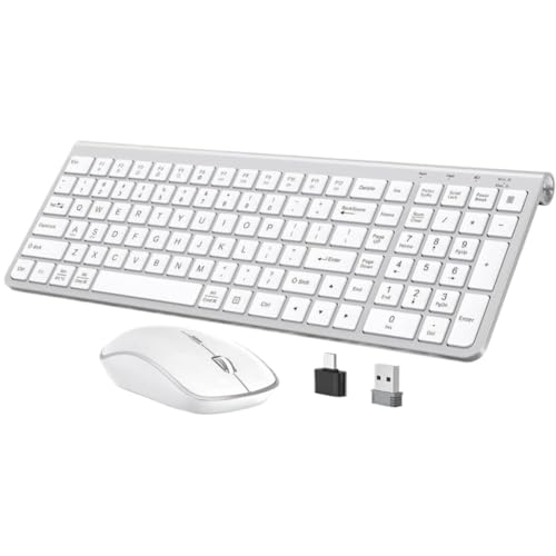 �l�ԍH�w�Ɋ�Â������C�����X�L�[�{�[�h�ƃ}�E�X �����^�R���p�N�g�f�U�C�� �t�����X AZERTY �A�����J QWERTY �É� USB-A USB-C �|�[�g 5420 OfficeJet Pro 8025 �ƌ݊�������(U.S silver)